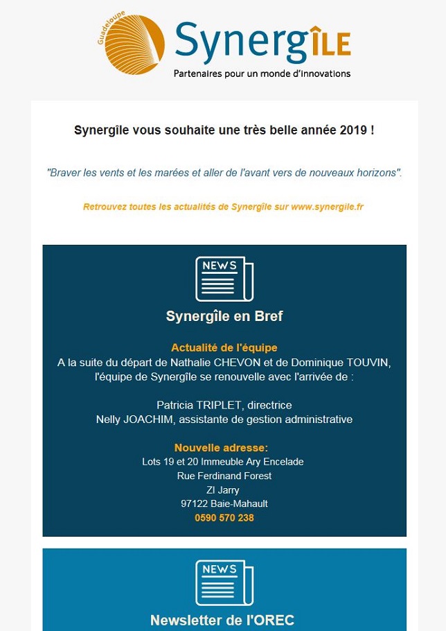 Newsletter Janvier