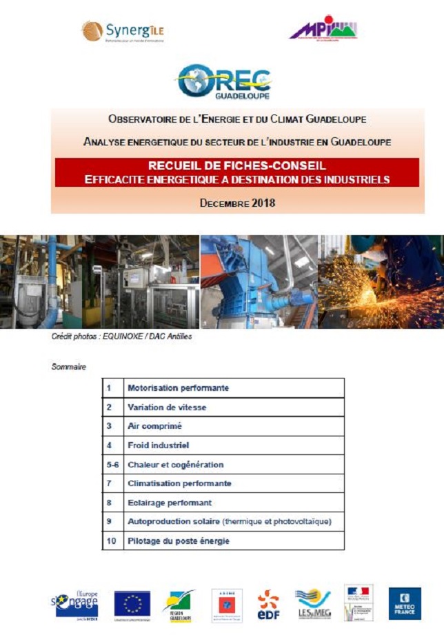 Recueil de fiches conseil: efficacités énergétique à destination des industriels