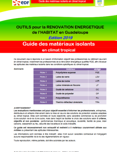 Guide matériaux isolants tropicaux