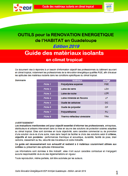 Guide matériaux isolants tropicaux