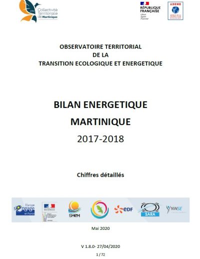 Bilan énergétique Martinique 2017-2018