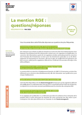 La mention RGE: questions / réponses